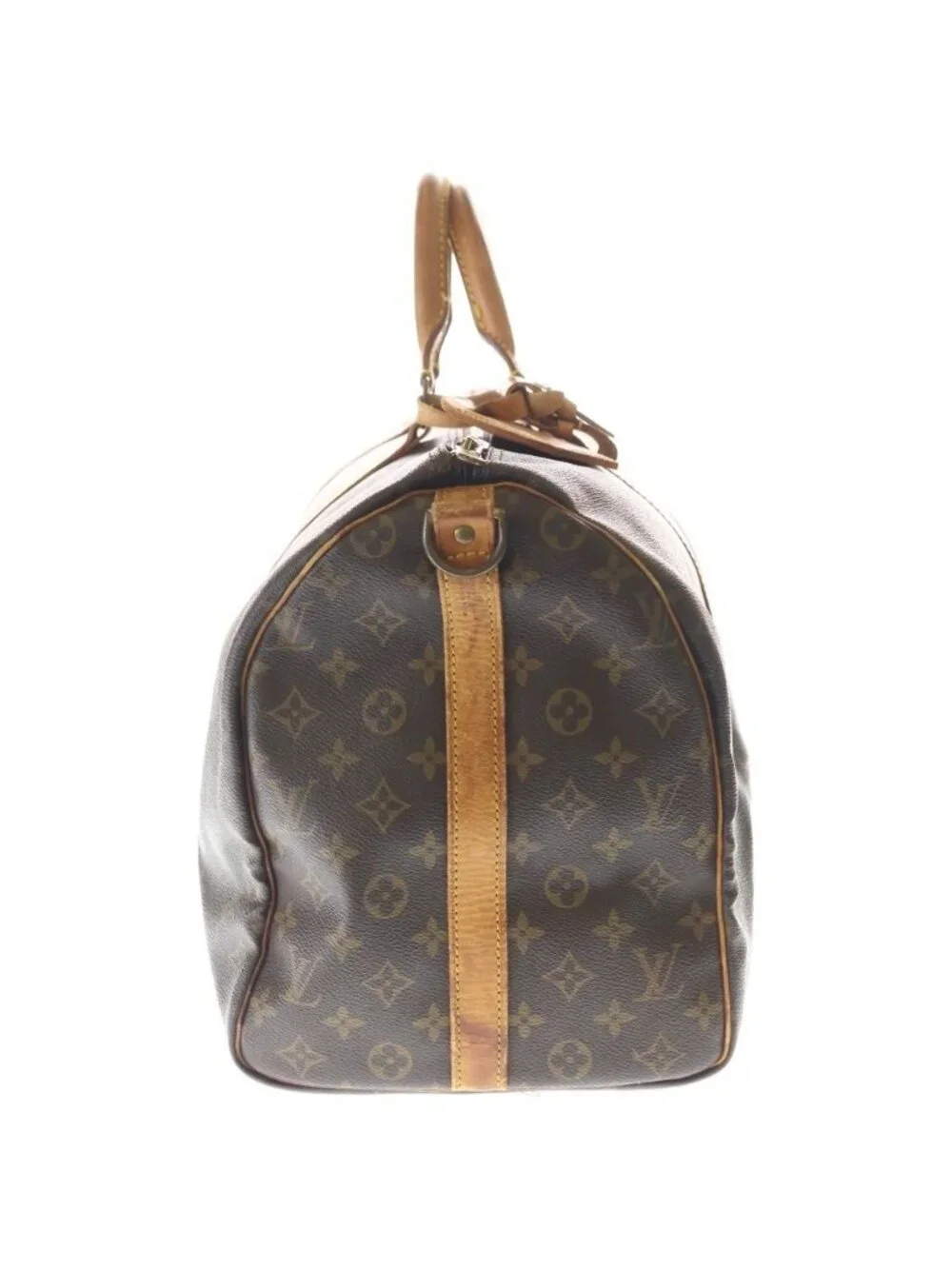 Louis Vuitton Monogram Keepall Bandouliere 50 2-Way Boston Bag Brown Leather